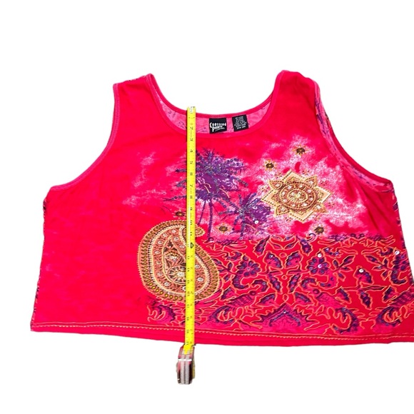 Crossing Points crop top paisley pattern y2k - Picture 2 of 4